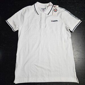 Lambretta Paisley Taped Polo Shirt Mens Large White SS1326 Short Sleeve